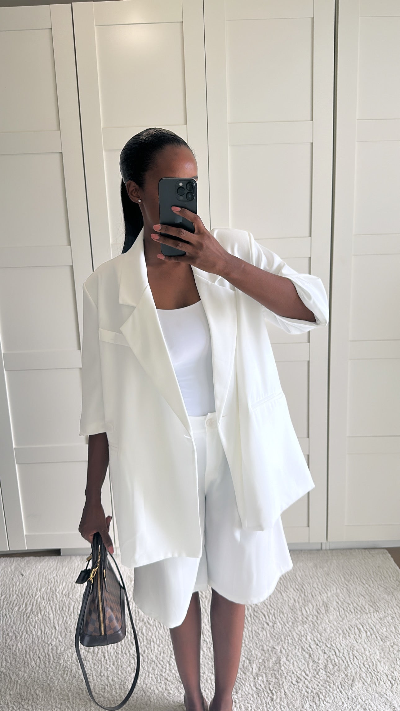 Ensemble bermuda blazer blanc