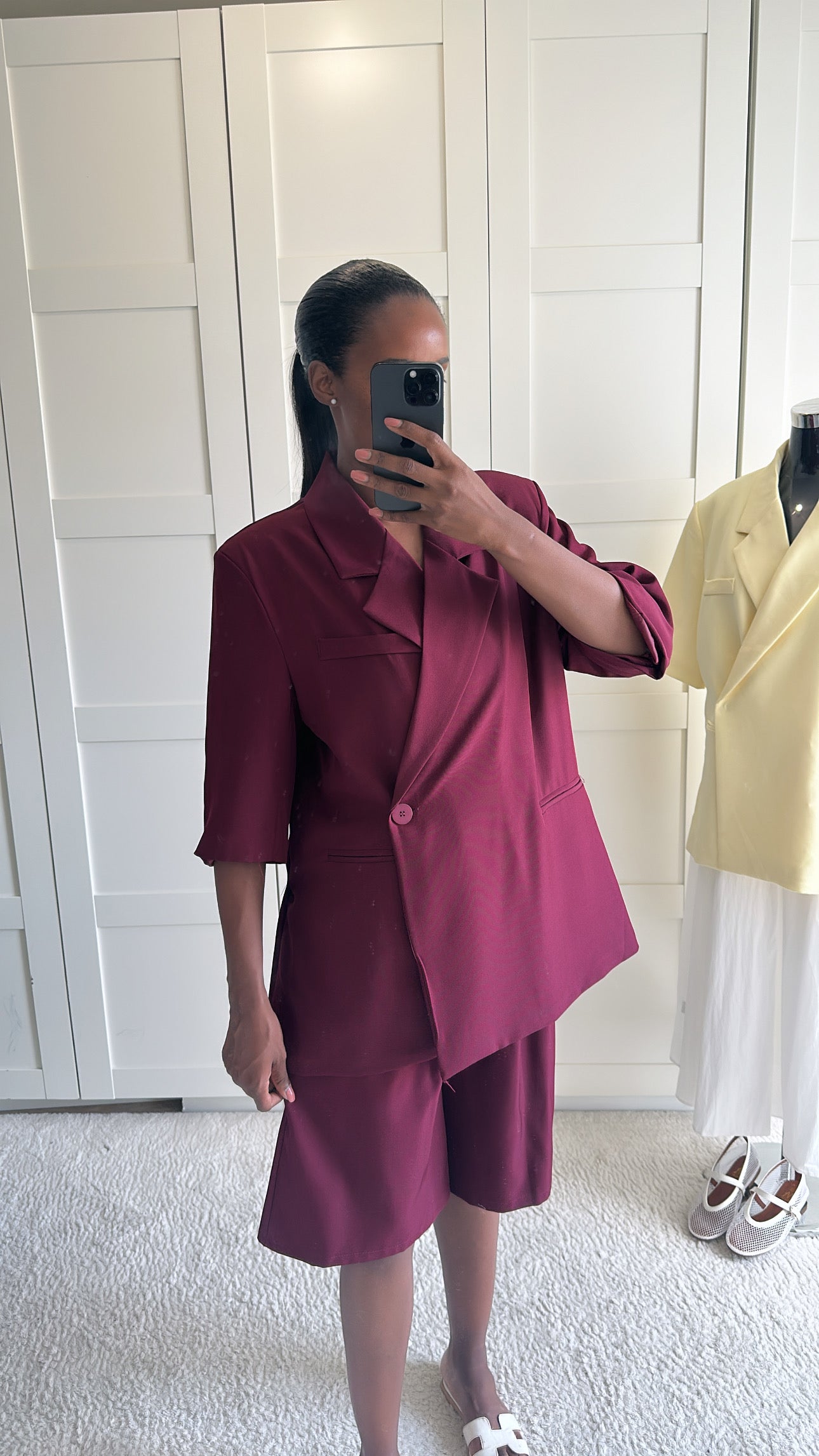 Ensemble bermuda blazer bordeau