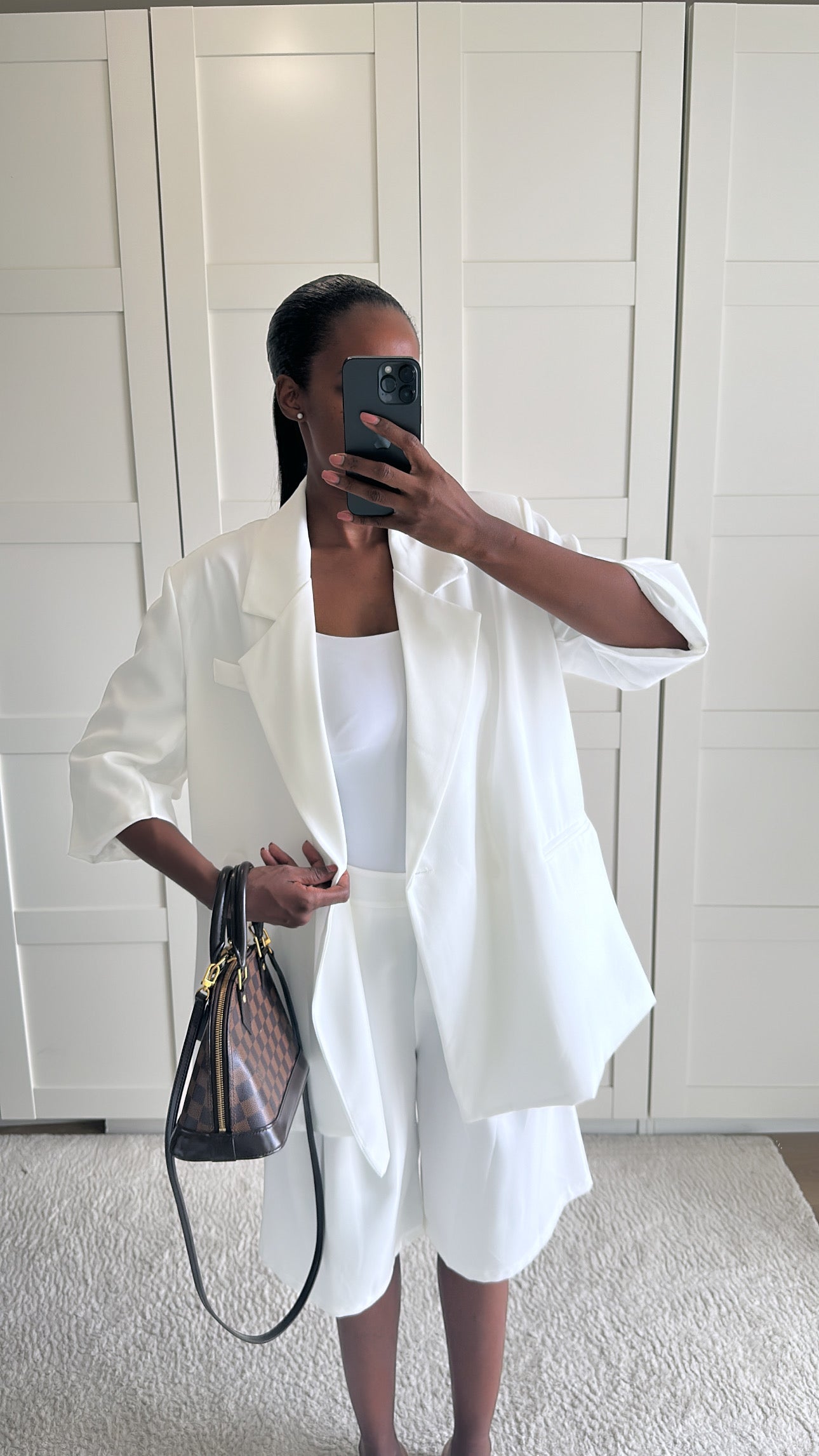 Ensemble bermuda blazer blanc