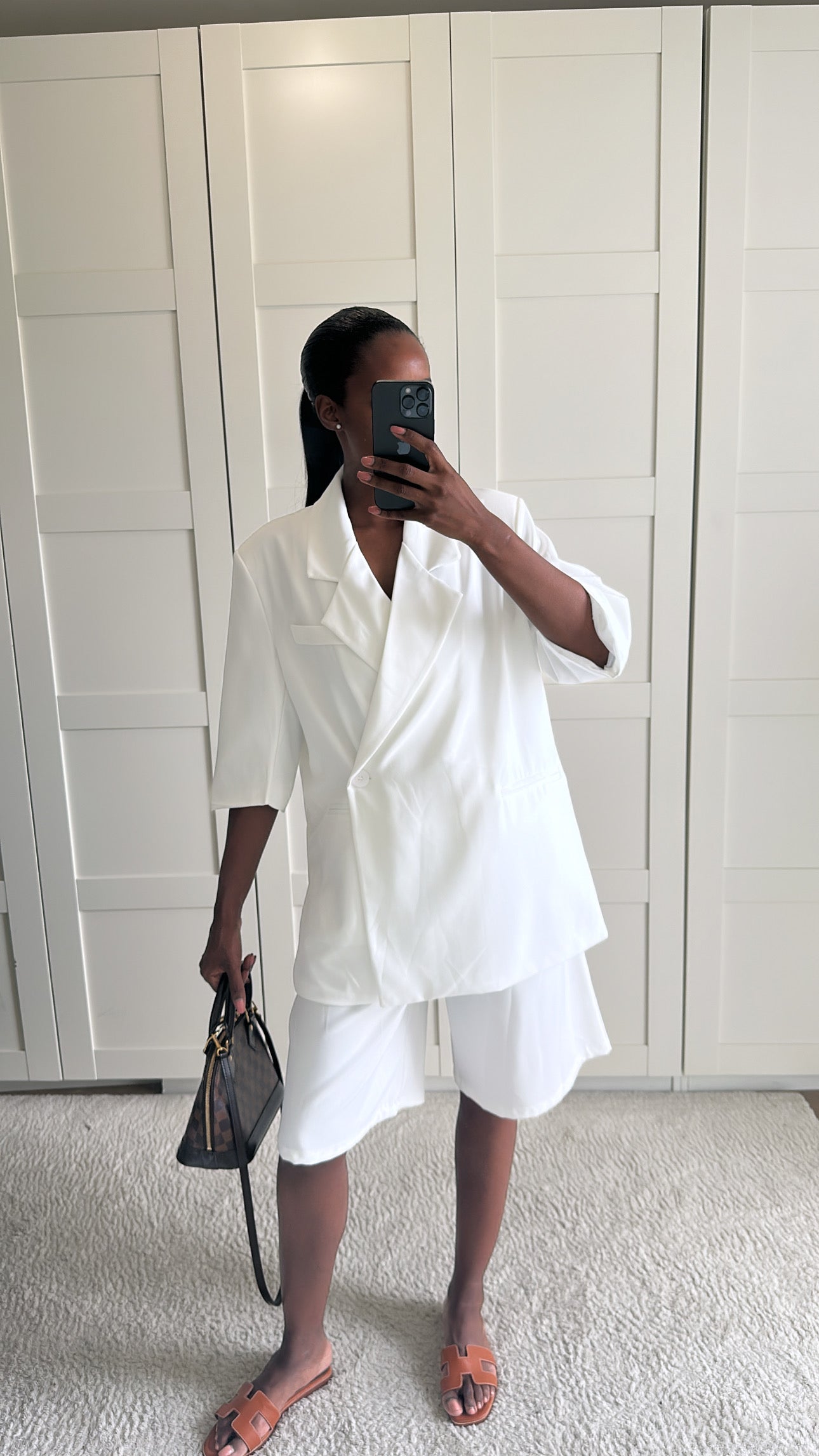 Ensemble bermuda blazer blanc