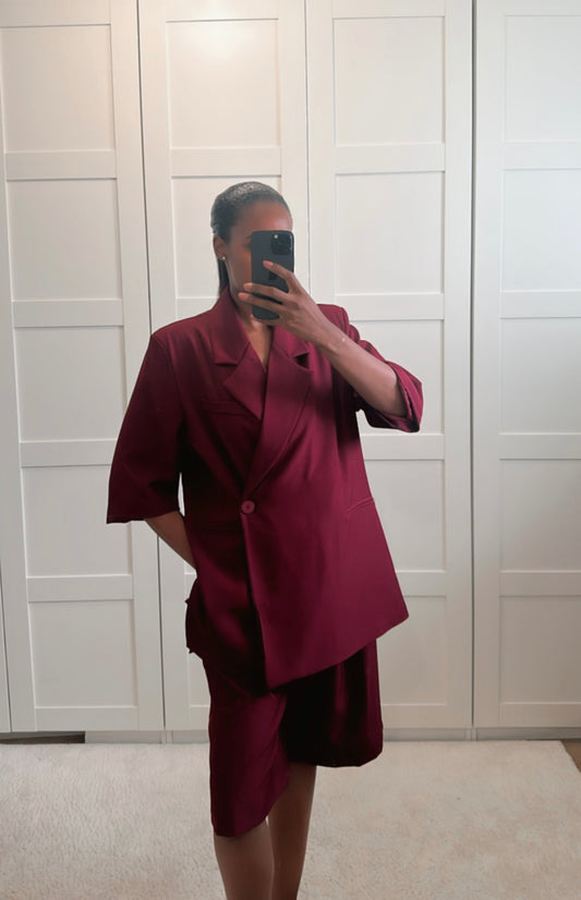 Ensemble bermuda blazer bordeau