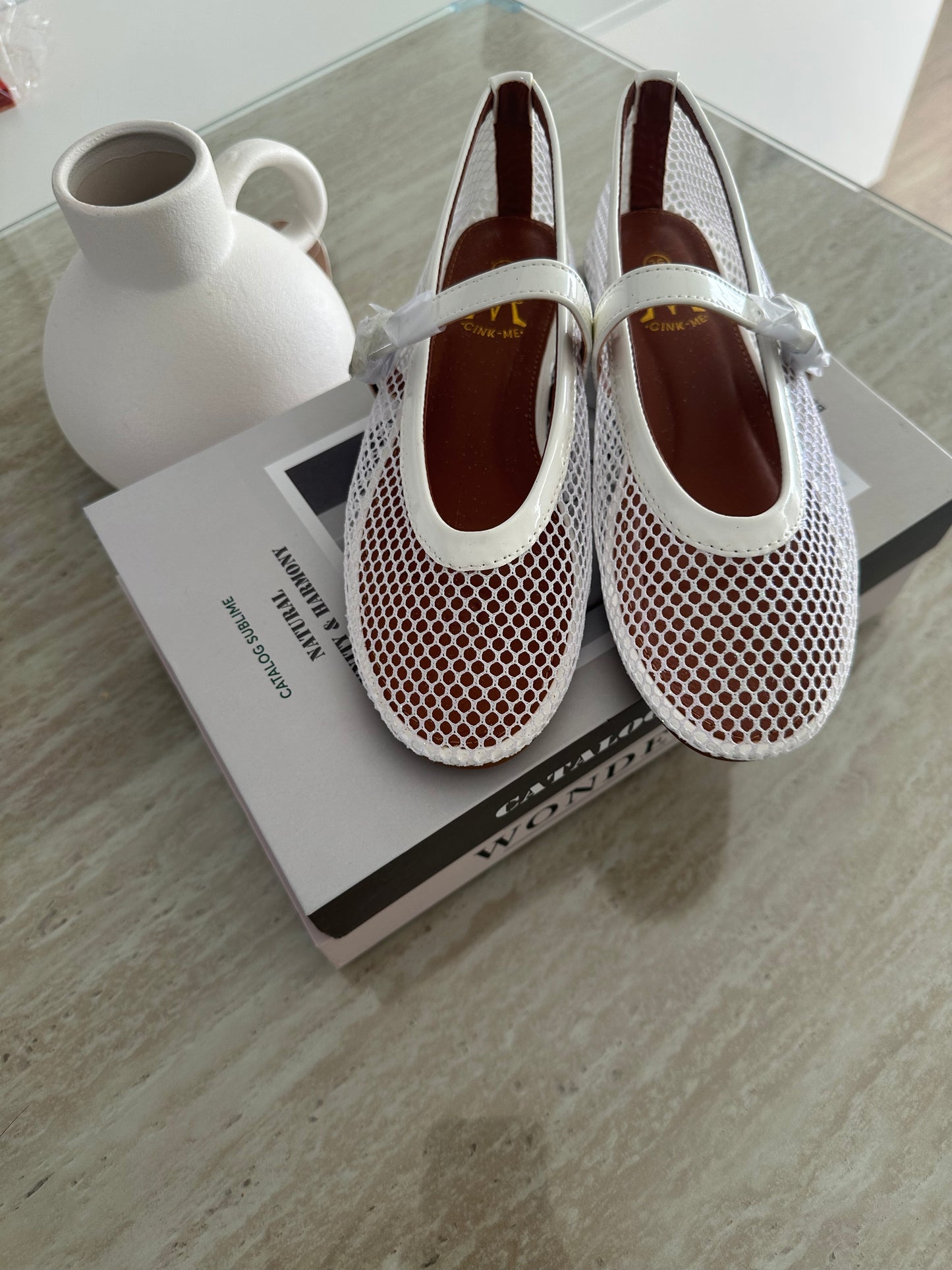 Ballerine blanc brillant