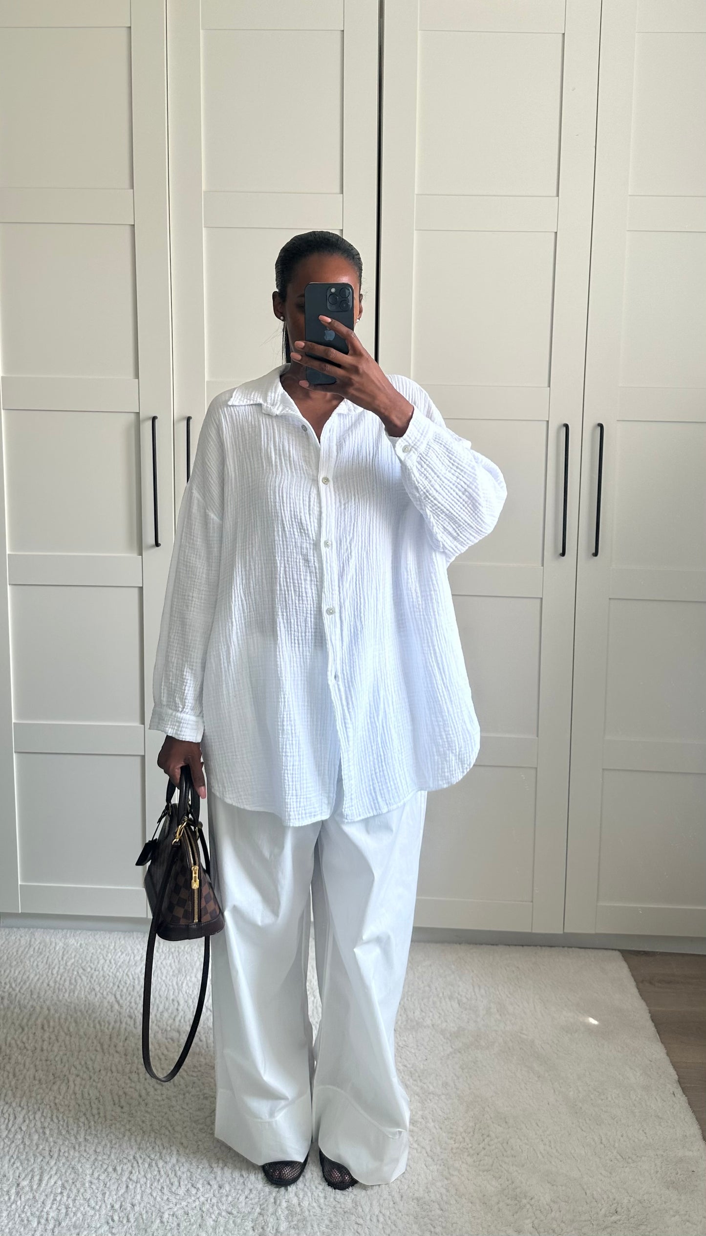 Chemise Gaz de coton Blanc