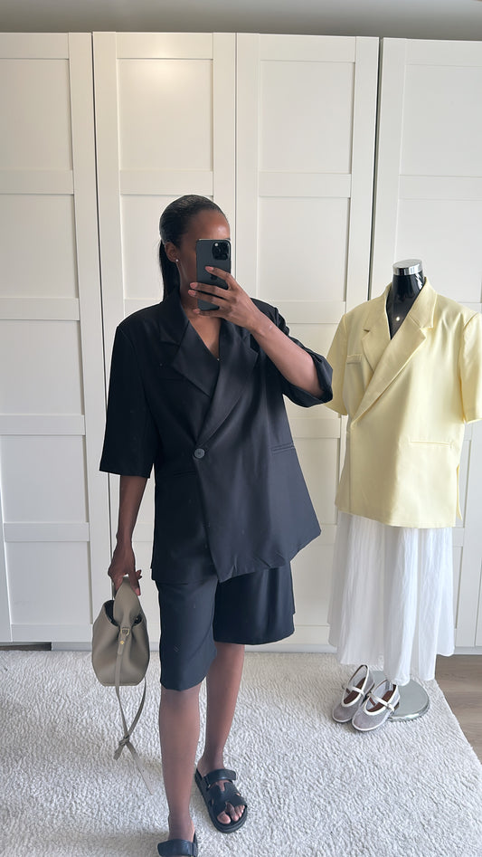 Ensemble bermuda blazer noir