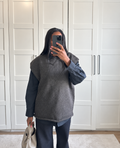 .Pull marron sans manche