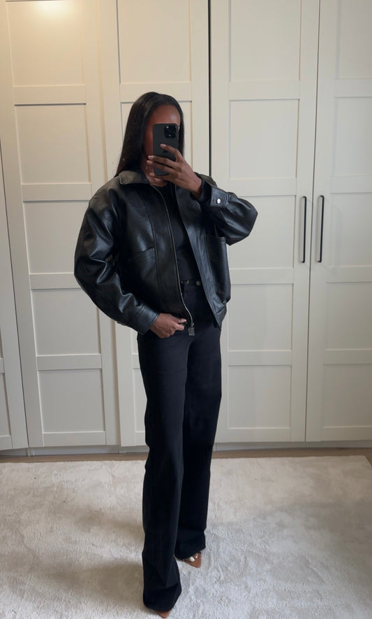 A.Veste en similicuir