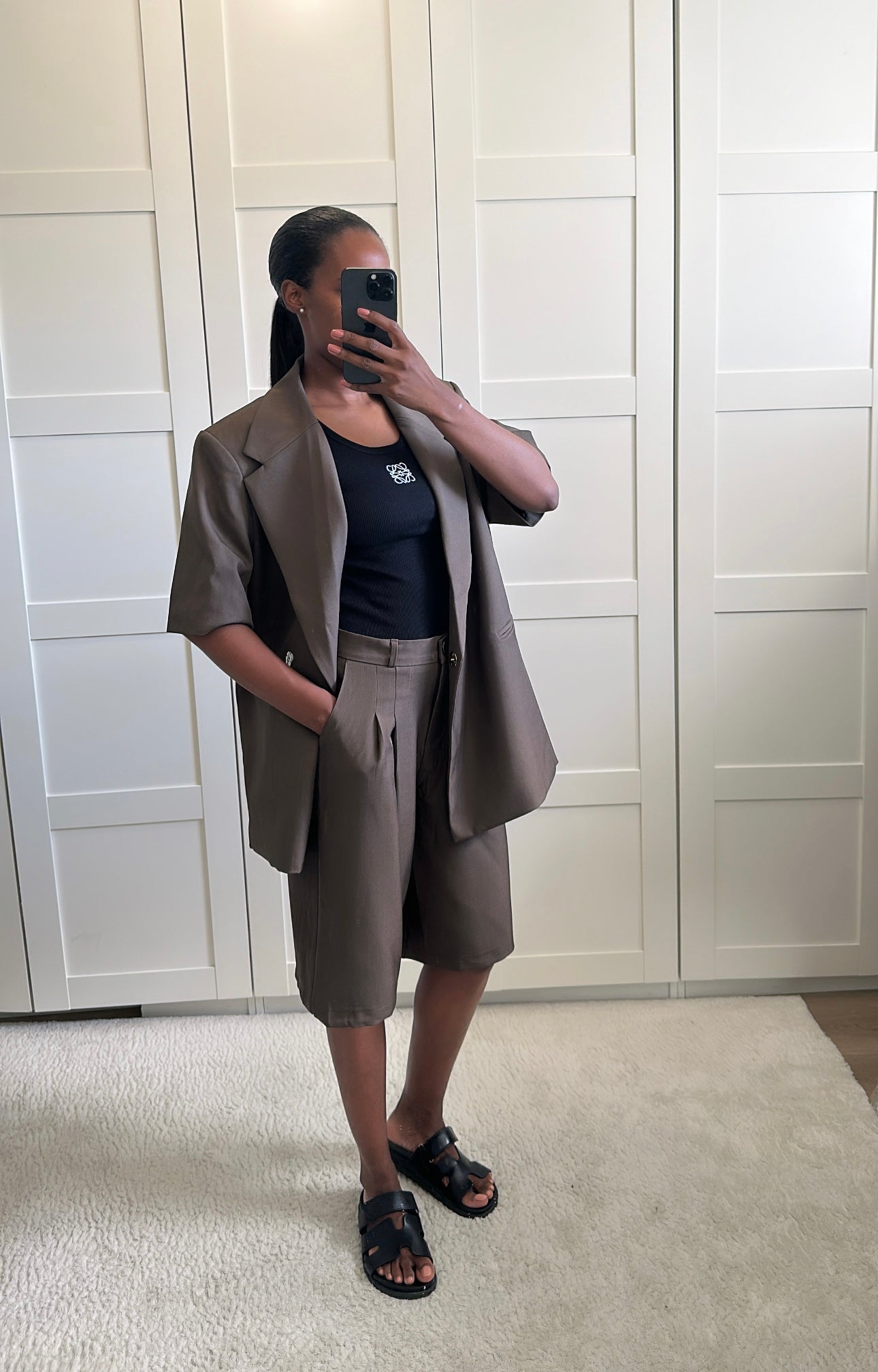 Blazer manche courte marron