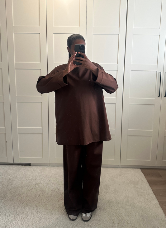 Ensemble jogging marron