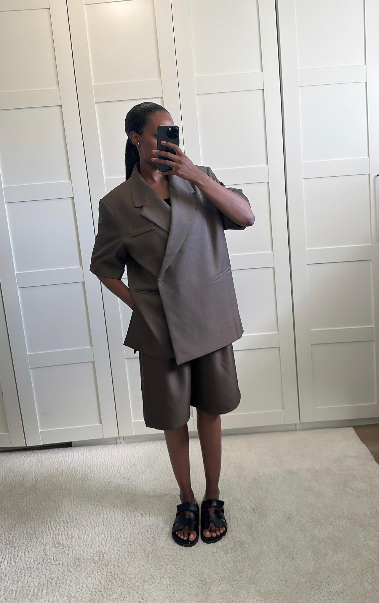 Blazer manche courte marron