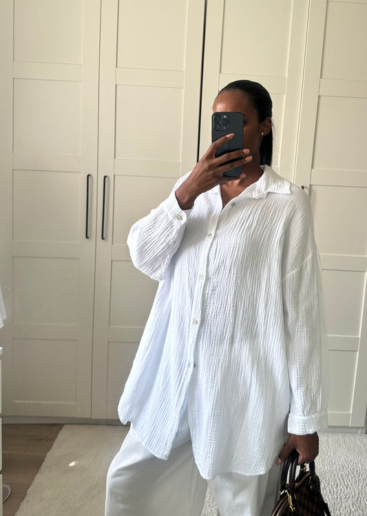 Chemise Gaz de coton Blanc