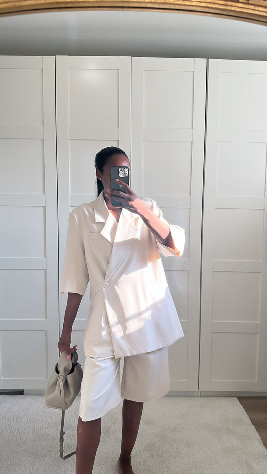Ensemble bermuda blazer beige